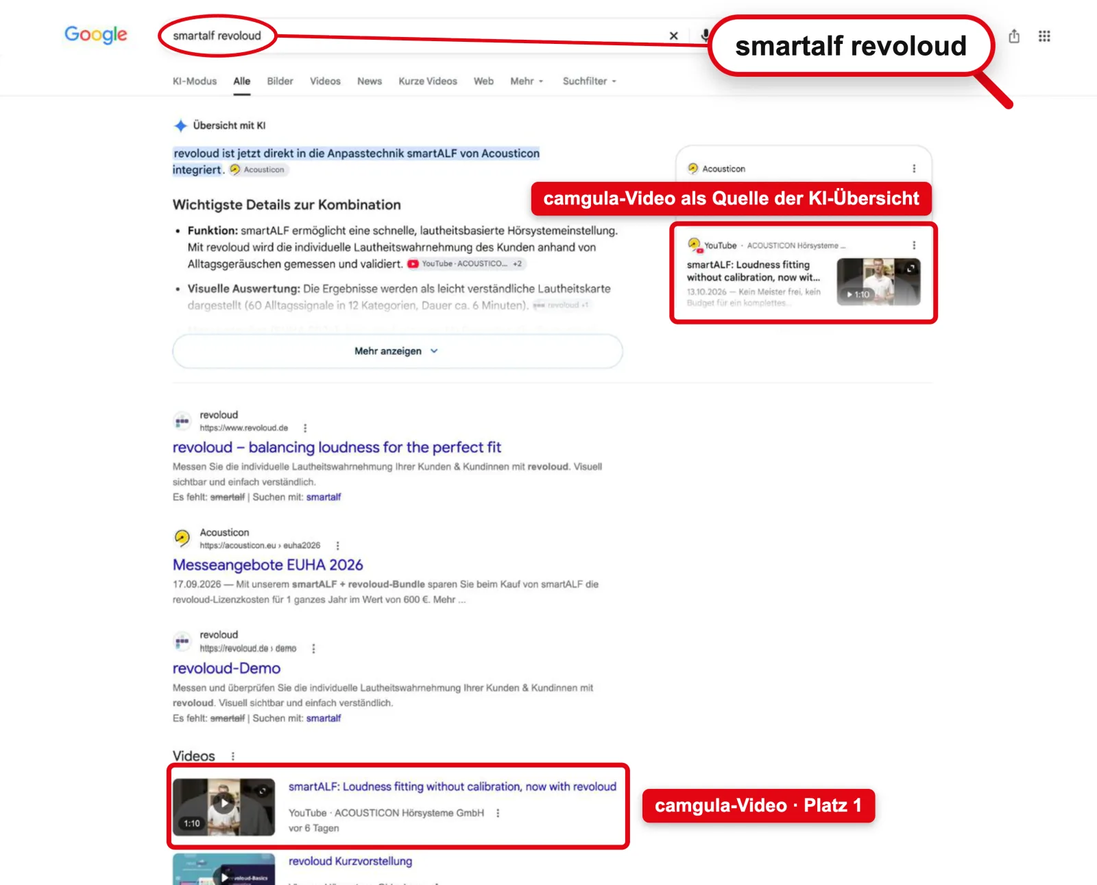 Google: Platz 1 für „smartalf revoloud“