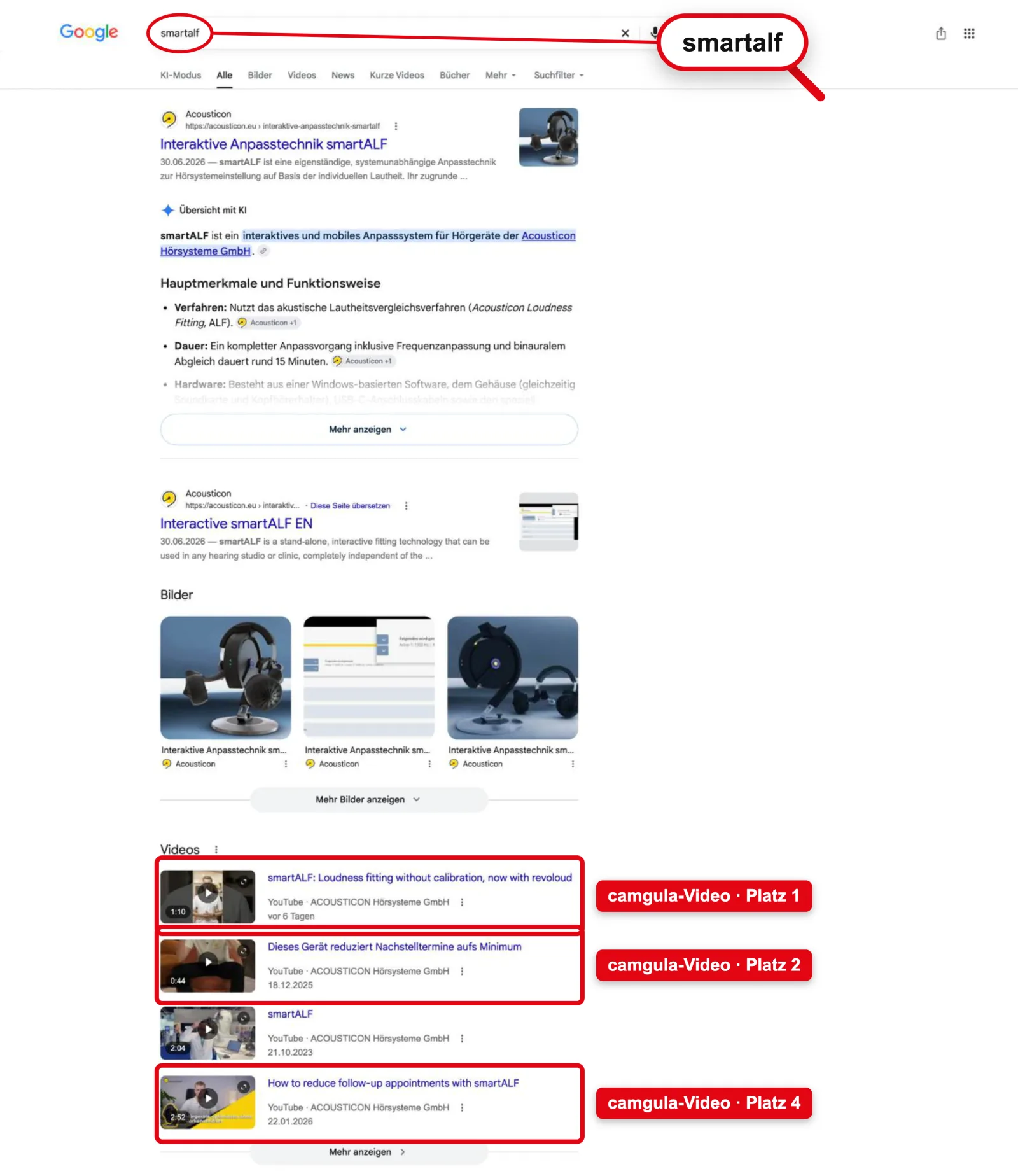 Google: Treffer 2 und 4 für „smartalf“