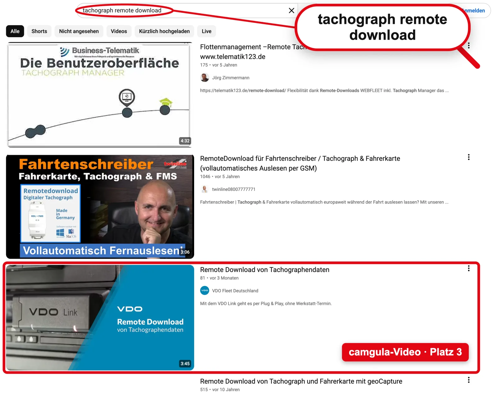 YouTube: „tachograph remote download“
