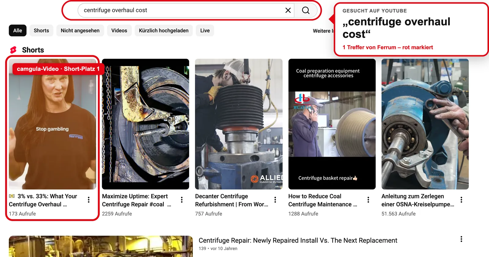 YouTube: “centrifuge overhaul cost”