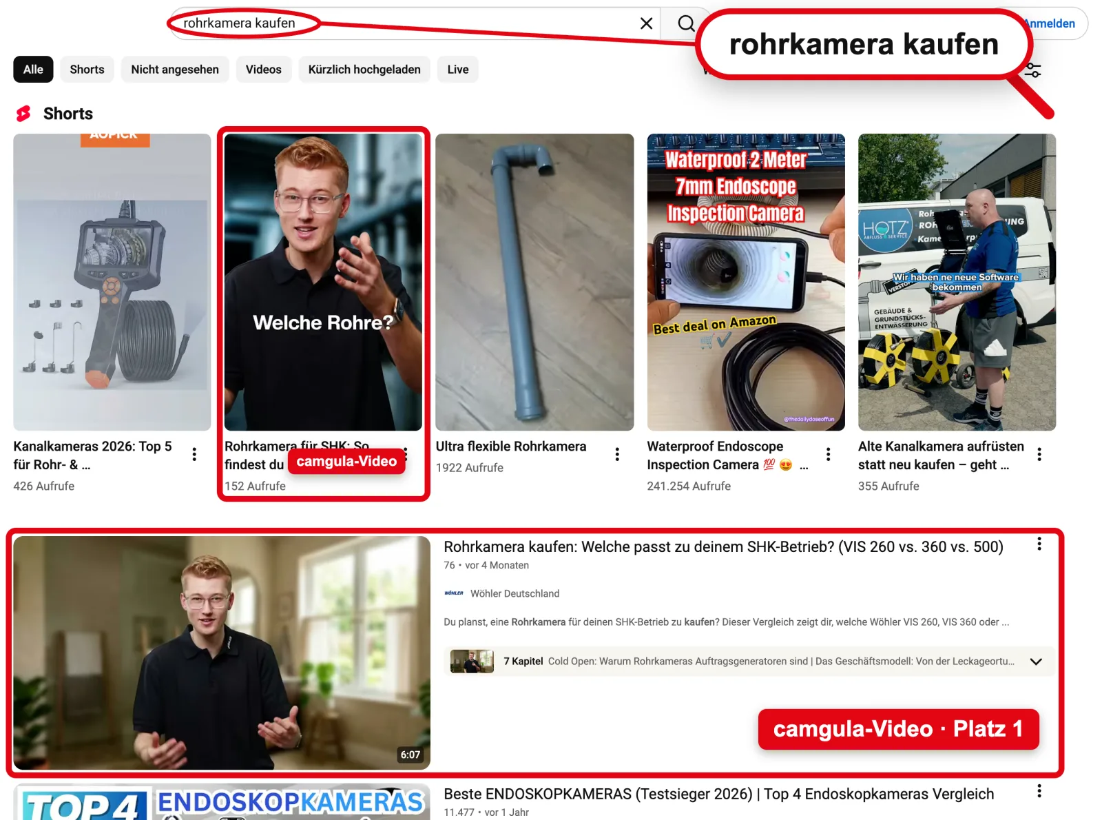YouTube search “rohrkamera kaufen”